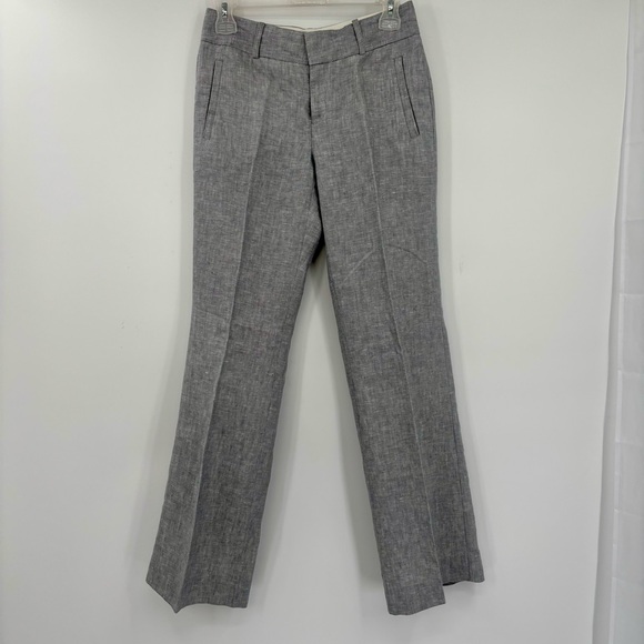 Banana Republic 100% Linen Grey Martin Trouser Pants Size 0P - Picture 2 of 11